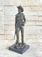 Remington Inspired Hot Cast Cowboy with Gun Old West Bronze Sculpture by Milo picture