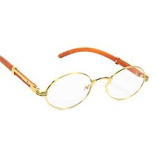 Men's Vintage Round Clear Tint Gold Frame Circle Shades Hip Hop Retro Glasses picture