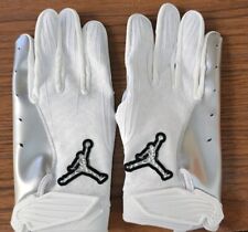 Nike Jordan Fly Lock Football Gloves LG White/Black/Grey BCS Championship Series picture