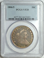 1806/5 DRAPED BUST HALF DOLLAR PCGS VF20 BEAUTIFULLY TONED COIN picture