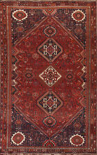 Vintage Tribal Hand-made Vegetable Dye Qqashqaii Traditional Room Size Rug 7x11  picture