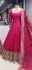 Bollywood Style Chinnon Silk Long Gown with Designer Dupatta For Wedding & Party picture