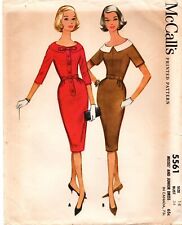 Vtg 60s McCall's 5561 Size 14 Bust 34 Wiggle Sheath Dress Wide Collar UNCUT picture