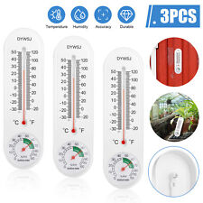 3PCS Wall Thermometer Indoor Outdoor Mount Garden Greenhouse Home Humidity Meter picture