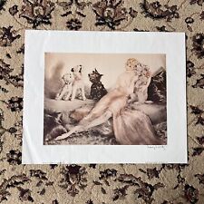 Perfect Harmony By Louis Icart Art Deco Print Woman W/ Dogs 18