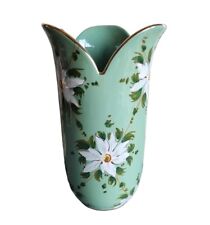 Vintage Grazia Deruta Italy Pottery Floral Vase Signed Hand Painted 8 7/8