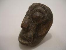 Buddy Lee Mossman Early HUGE Ring 10.5 Fossilized Wood Face Carved Tribal Heavy picture