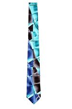 Men's Jerry Garcia Designer X-LONG Necktie -  Blue Aqua Charcoal - NWT picture
