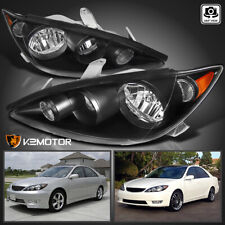 Fits 2005-2006 Toyota Camry Black Headlights Lamps Assembly Left+Right 05-06 picture