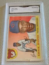 1955 Topps ERNIE BANKS Cubs #28 2nd YEAR CARD GMA AUTHENTIC picture