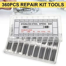 360pcs Watch PINS SPRING BARS Band Strap Link 8-25mm Repair Kit Stainless Steel  picture