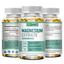 Extra Strength High Absorption Magnesium Citrate 400mg Supplement 120 Capsules picture