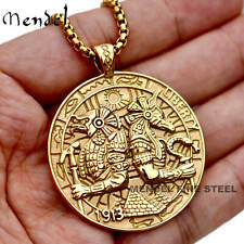 MENDEL Mens Gold Plated Egyptian Hip Hop Anubis Pendant Necklace Stainless Steel picture