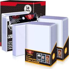 Trading Card Sleeves Hard Plastic Clear Case Holder 200 Baseball Cards Topload picture