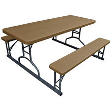 Plastic Development Group 6 Foot Picnic Table for Indoor and Outdoor Use, Brown picture