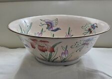 Vtge Chinese Lilies & Frittaliaria Porcelain Bowl picture