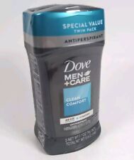 Dove Men + Care Clean Comfort Twin Pack Antiperspirant 48Hr Protection 2.7 oz Ea picture