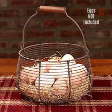 New Country Primitive Farmhouse RUSIC WIRE EGG BASKET With Handle 5