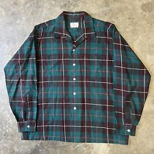 Vintage 1960s Hathaway Board Shirt Wool Collar Loop Size L Plaid Loop Collar picture