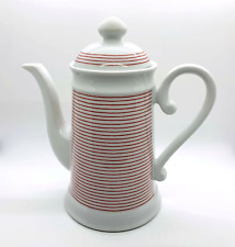 VTG SODAHL MONACO (RED STRIPE,DENMARK) TEA COFFEE POT MADE WEST GERMANY 9 INCHES picture