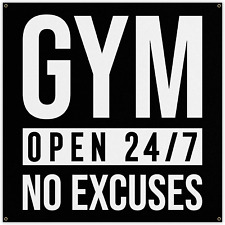Gym Open 24/7 Banner - Home Gym - Large Wall Art - Fitness (80 X 80 Inches) picture