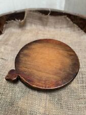 Antique Wooden Chapati Bread Rolling Plate Original Old Hand Carved picture