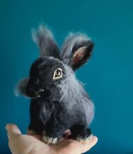 OOAK Needle Felted Lionhead Bunny Rabbit Wool Sculpture By Tatiana Trot picture