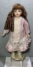 Doll Franklin Heirloom Porcelain Victorian Doll APPR 21” With Flaw picture