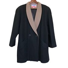 Vintage 1970s American Bazaar Womens 100% Wool Overcoat 12 Luxury Designer EUC picture