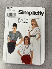 Vintage 1999 Simplicity Pattern 8971 Size 16-24 Misses' Pullover Tops Uncut, FF picture