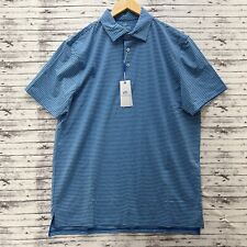 Southern Tide Brrr Performance Polo Shirt Men's Large Blue Golf Striped Stretch picture