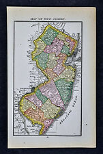 1885 McNally Map - New Jersey Trenton Princeton Newark Philadelphia Woodbury picture
