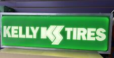 Vintage KELLY Tires Lighted Sign Dealer Double Sided Gas Station picture