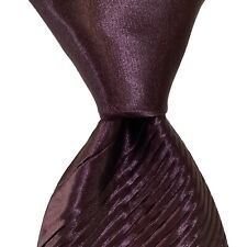 M. LEONI Luxury PLEATED Silk XL Necktie ITALY LIMITED ED. Solid Purple NEW Rare picture
