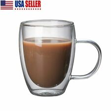 Double Wall Insulated Glass Coffee Glass Mug Tea Cup With Handle 250/350/450ml picture