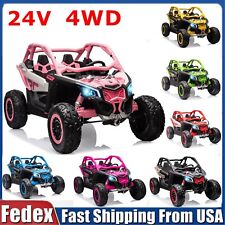 Can-Am Licensed 24V Kids Ride on Car UTV 4WD 800W RC All Terrain Tire Buggy Gift picture