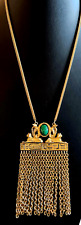 Rare Vintage Accessocraft NYC Egyptian scarab statement pendant necklace picture