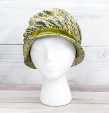 Vintage Union Made U.S.A. Womens Green Gold Studded Hat picture
