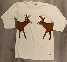 VTG Miller Deer AOP T-Shirt Single Stitch 3/4th Sleeve Made In USA Size XL picture