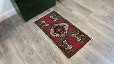 Small Antique Rug, Small Entry Rug, Small Oriental Rug, Wool Rug, 1.7x3.2 ft picture