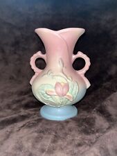 Antique Hull Floral Vase Pink / Blue With Yellow Flowers picture