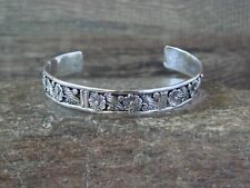 Navajo Indian Sterling Silver Floral Cuff Bracelet by Dinetso picture