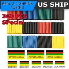 360Pcs HEAT SHRINK Tubing Insulation Shrinkable Tube 2:1 Wire Cable Sleeve picture