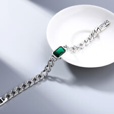 Pure S925 Sterling Silver Vintage Beccarite Bracelet Bangle Chain Mens picture