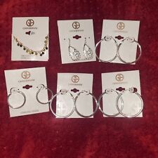 Giani Bernini Sterling Silver 925 Hoop Earrings 18k Gold Over 925 Necklace New picture