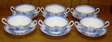 6 Minton Bone China Cream Soup Bowls & Saucers - Hardwicke Hall picture