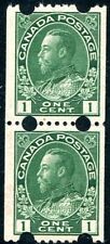 Rare 1918 Canada 131iv - 1¢ Experimental Toronto Coil Pair MNH VF Cv$500 picture