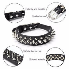 Spiked Studded Leather Dog Collar Rivets Pet Small Large Cat Pit Bull Adjustable picture