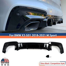 Gloss Black For 2018-2021 BMW G01 X3 M40i M-Sport Rear Diffuser Bumper Lip picture