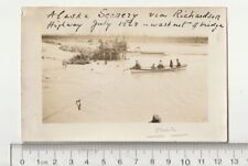 Vtg 1929 Photograph Alaska Bridge Wash Out Richardson Highway Boat Used To Cross picture